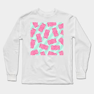 Pink and Mint Gummies Pattern Big Long Sleeve T-Shirt